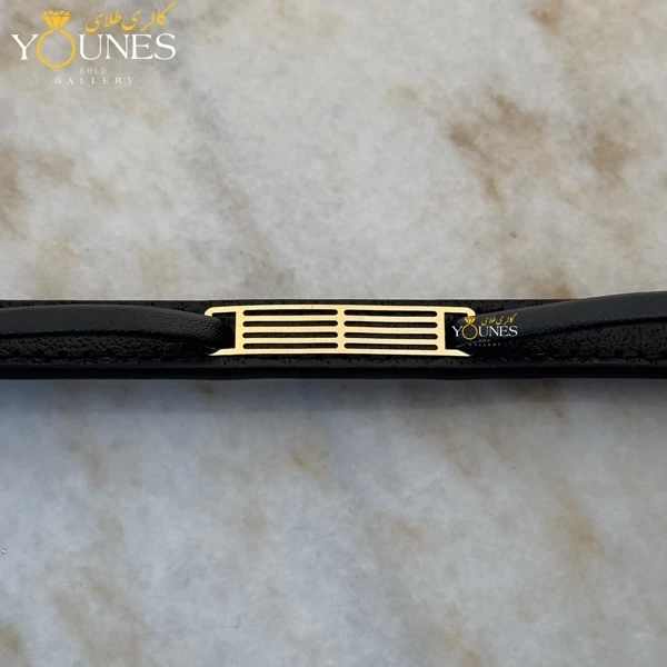 دستبند طلا چرم مردانه L165